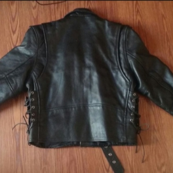 Retro Brando Style Leather Biker Jacket - Picture 2 of 4